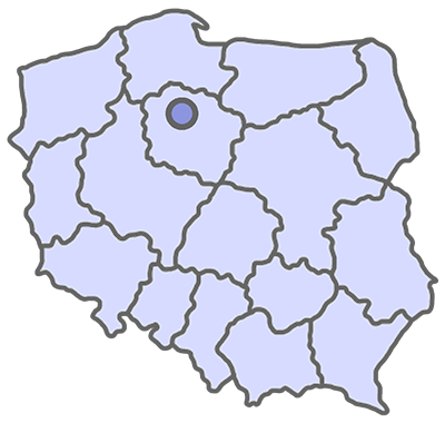 mapa Polski z zaznaczonym Chełmnem
